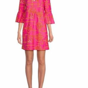 Jude Connally Hot Pink and Orange Mini NWT size Small swing party dress
